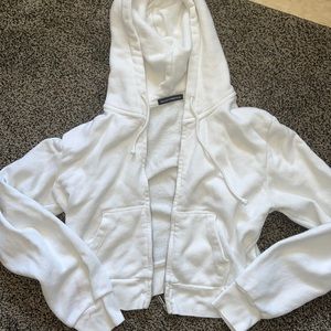 Brandy Melville white crop hoodie